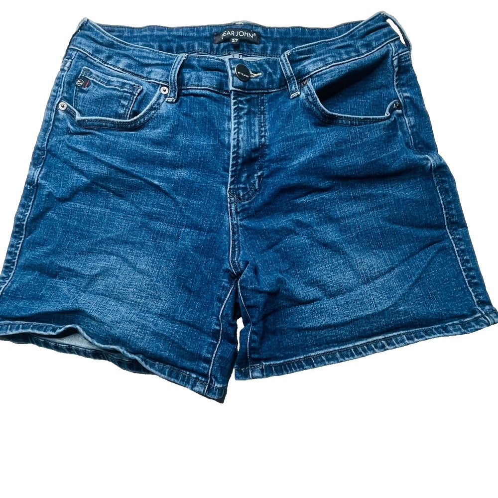 Dear John Denim Shorts Womens 27 True Blue Stretch Mid Rise 5" Inseam Casual